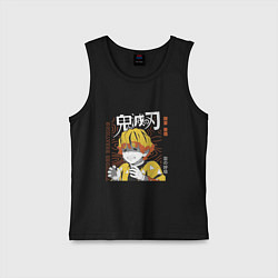 Майка детская хлопок Клинок, рассекающий демонов боящийся Зеницу, цвет: черный