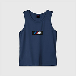 Майка детская хлопок BMW logo sport steel, цвет: тёмно-синий