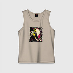 Майка детская хлопок Пушистый защитник, цвет: миндальный