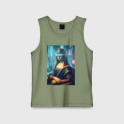 Майка детская хлопок Gioconda - cyberpunk ai art fantasy, цвет: авокадо