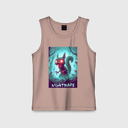 Майка детская хлопок Terrible squirrel - nightmare, цвет: пыльно-розовый