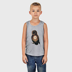 Майка детская хлопок Ночная звёздная сова, цвет: меланж — фото 2