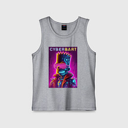 Майка детская хлопок Cyber Bart - neon glow ai art fantasy, цвет: меланж