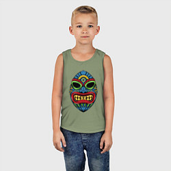 Майка детская хлопок Тики, цвет: авокадо — фото 2