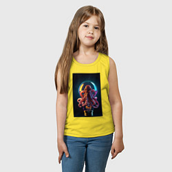 Майка детская хлопок Неоновый осьминог в лампочке, цвет: желтый — фото 2