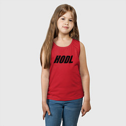 Майка детская хлопок HODL, цвет: красный — фото 2