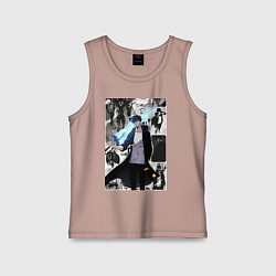 Майка детская хлопок Поднятие уровня в одиночку Джину Сон охотник колла, цвет: пыльно-розовый