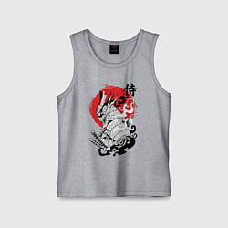 Майка детская хлопок Самурай в маске Хання, цвет: меланж