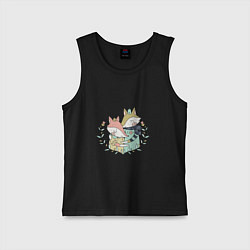 Майка детская хлопок Влюблённые лисички, цвет: черный