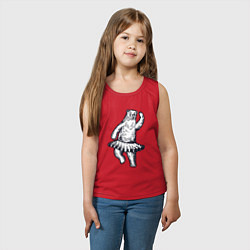 Майка детская хлопок Мишка балерина, цвет: красный — фото 2
