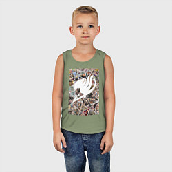 Майка детская хлопок Хвост Феи Нацу Драгнил Эрза Скарлет коллаж, цвет: авокадо — фото 2