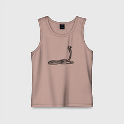 Майка детская хлопок Кобра в новогодней шапке, цвет: пыльно-розовый