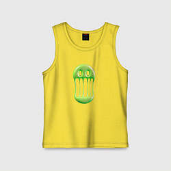 Майка детская хлопок Тающий смайл, цвет: желтый