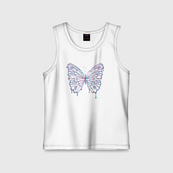 Майка детская хлопок Y2k бабочка, цвет: белый