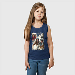 Майка детская хлопок Мотокросс -акварель, цвет: тёмно-синий — фото 2