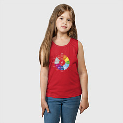 Майка детская хлопок Квинтовый круг - цветной слух Скрябина, Римского-К, цвет: красный — фото 2