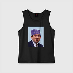 Майка детская хлопок Michael Scott - Prison mike the office meme, цвет: черный