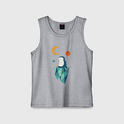 Майка детская хлопок Пингвин на айсберге, цвет: меланж