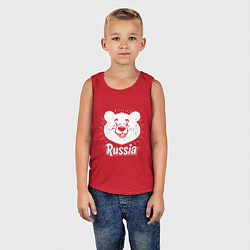 Майка детская хлопок Россия и медведь, цвет: красный — фото 2