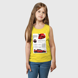 Майка детская хлопок Honda nsx, цвет: желтый — фото 2