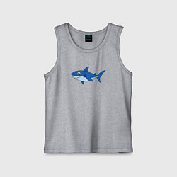 Майка детская хлопок Милая акула улыбается, цвет: меланж