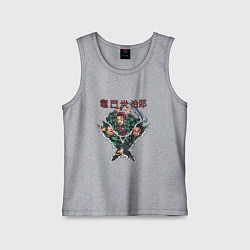 Майка детская хлопок Тандзиро в ярости Клинок рассекающий демонов, цвет: меланж