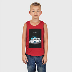 Майка детская хлопок Subaru авто, цвет: красный — фото 2
