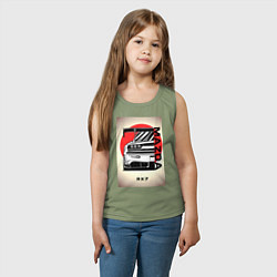 Майка детская хлопок Mazda rx-7 автомобиль гоночный jdm, цвет: авокадо — фото 2