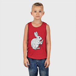 Майка детская хлопок Зайчик и морковка, цвет: красный — фото 2