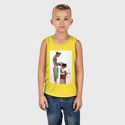 Майка детская хлопок Парикмахер, цвет: желтый — фото 2