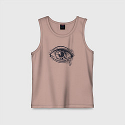 Майка детская хлопок Плачущий глаз, цвет: пыльно-розовый
