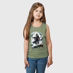 Майка детская хлопок Призрак Цусимы - Японский самурай, цвет: авокадо — фото 2