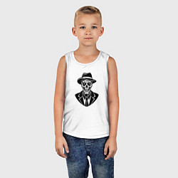 Майка детская хлопок Гуль в шляпе и костюме, цвет: белый — фото 2