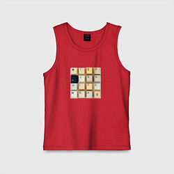 Майка детская хлопок Wish you - клавиши клавиатуры, цвет: красный