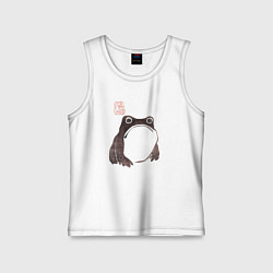 Майка детская хлопок Мацумото Ходжи - жаба живопись, цвет: белый