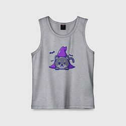 Майка детская хлопок Halloween kitty, цвет: меланж