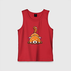 Майка детская хлопок Cute red panda, цвет: красный