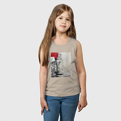 Майка детская хлопок Abstract Red, цвет: миндальный — фото 2