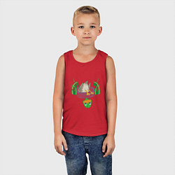 Майка детская хлопок Любопытный утенок, цвет: красный — фото 2