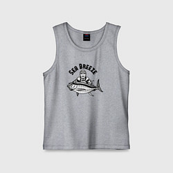 Майка детская хлопок Fish breeze, цвет: меланж