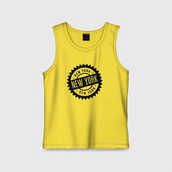 Майка детская хлопок Печать Нью-Йорка, цвет: желтый