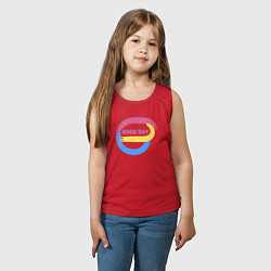 Майка детская хлопок Абстракция и надпись - good day, цвет: красный — фото 2