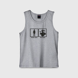 Майка детская хлопок Отец барабанщик, цвет: меланж