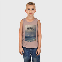 Майка детская хлопок Pavel волны, цвет: пыльно-розовый — фото 2