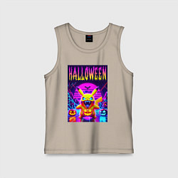 Майка детская хлопок Pikachu - halloween vaporwave, цвет: миндальный