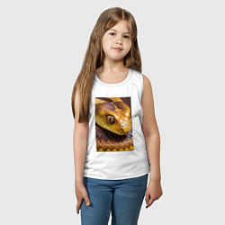 Майка детская хлопок Песчаная змея, цвет: белый — фото 2