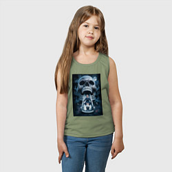 Майка детская хлопок Череп-горка, цвет: авокадо — фото 2