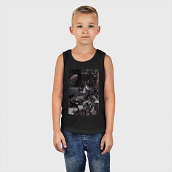 Майка детская хлопок Волки коллаж, цвет: черный — фото 2