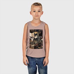 Майка детская хлопок Шахматы коллаж, цвет: пыльно-розовый — фото 2