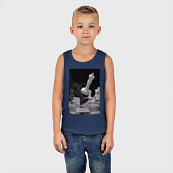 Майка детская хлопок Шахматы эстетика, цвет: тёмно-синий — фото 2